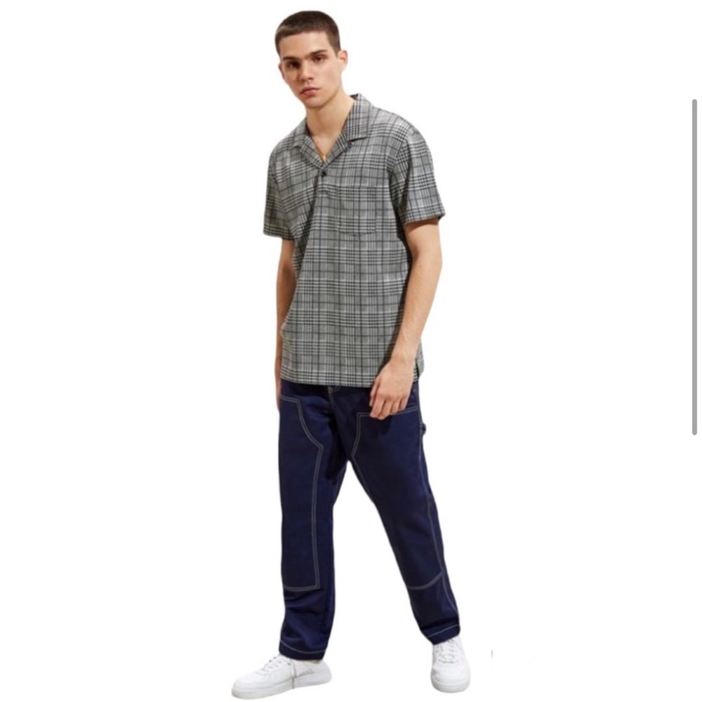 Urban Outfitters UO Jacquard Camp Collar Polo Shirt size large